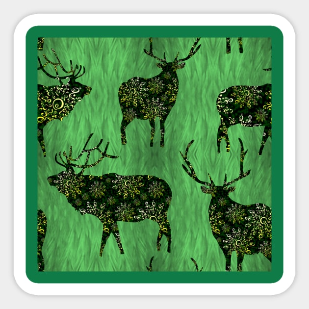 Christmas Ornament Bucks on Green Grass Sticker by ArtticArlo